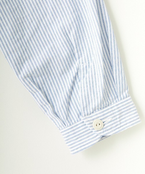 JEANS FACTORY （ジーンズファクトリー）の「[DANTON/ダントン] バンドカラー オックスフォードシャツ(ストライプ)（シャツ/ブラウス・レディース・ブルー・38/40/42）」の6枚目の写真