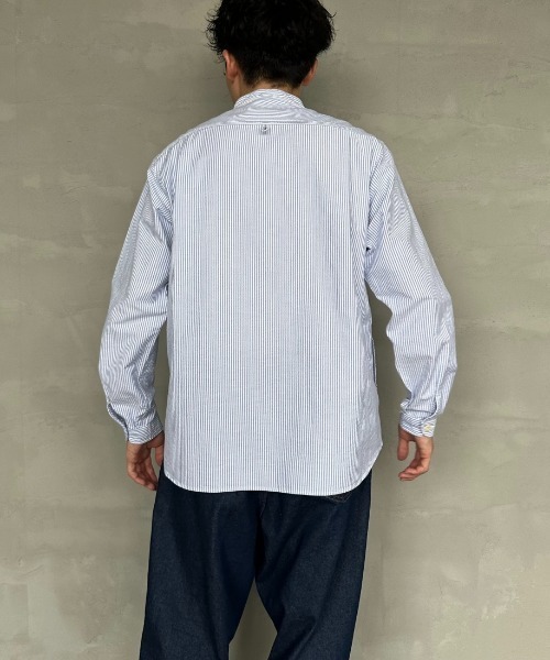 JEANS FACTORY （ジーンズファクトリー）の「[DANTON/ダントン] バンドカラー オックスフォードシャツ(ストライプ)（シャツ/ブラウス・レディース・ブルー・38/40/42）」の13枚目の写真
