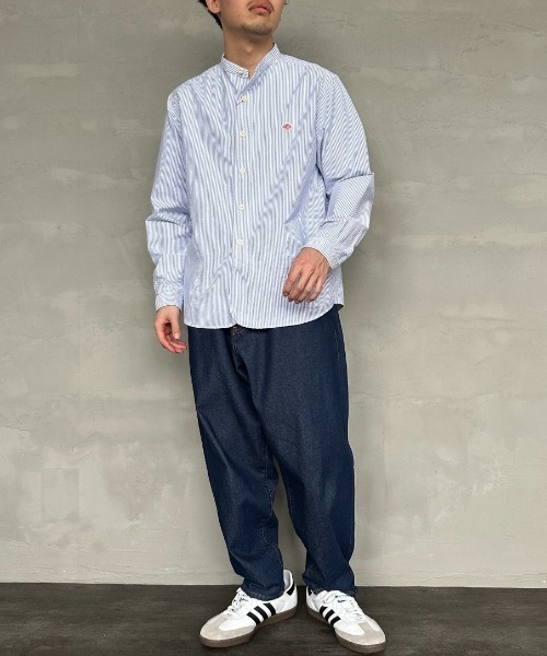 JEANS FACTORY （ジーンズファクトリー）の「[DANTON/ダントン] バンドカラー オックスフォードシャツ(ストライプ)（シャツ/ブラウス・レディース・ブルー・38/40/42）」の14枚目の写真