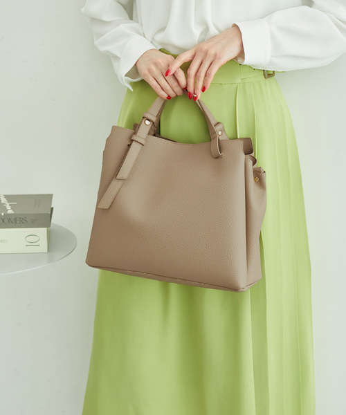 ROPE' PICNIC（ロペピクニック）の「【新色追加】軽量スウェイハンドル5層ミドルトート＆ショルダーバッグ（ショルダーバッグ・レディース・キナリ/ベージュ/ピンク系その他2/ブラック/ブルー・FREE）」の3枚目の写真