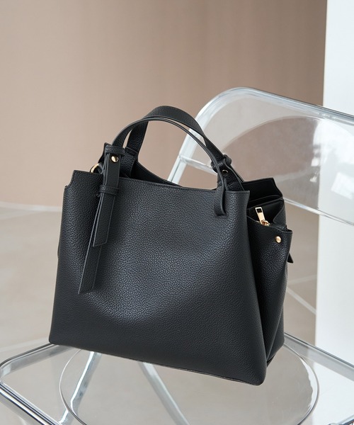 ROPE' PICNIC（ロペピクニック）の「【新色追加】軽量スウェイハンドル5層ミドルトート＆ショルダーバッグ（ショルダーバッグ・レディース・キナリ/ベージュ/ピンク系その他2/ブラック/ブルー・FREE）」の2枚目の写真