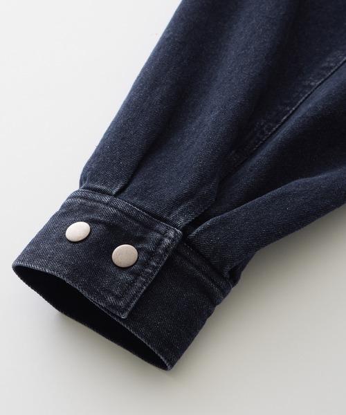 MONO-MART LADY'S(モノマートレディース)の「ヴィンテージライク ビッグポケットデニムジップブルゾン(デニムジャケット・レディース・インディゴブルー/アイボリー/ブラック系1/ブルー系1・FREE)」の9枚目の写真