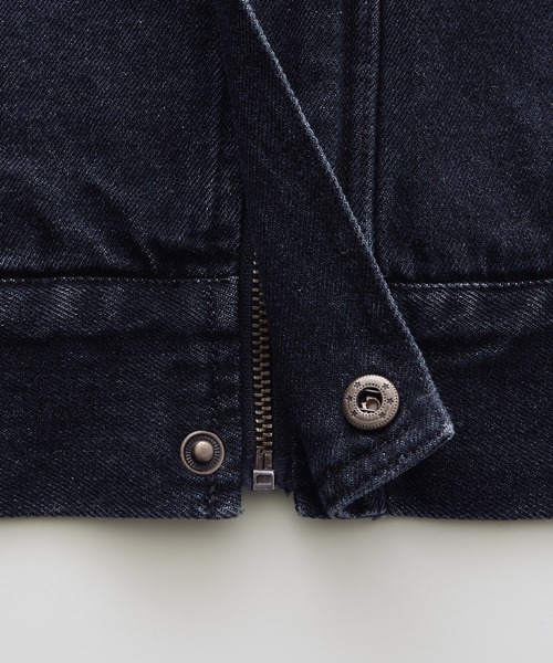 MONO-MART LADY'S(モノマートレディース)の「ヴィンテージライク ビッグポケットデニムジップブルゾン(デニムジャケット・レディース・インディゴブルー/アイボリー/ブラック系1/ブルー系1・FREE)」の12枚目の写真