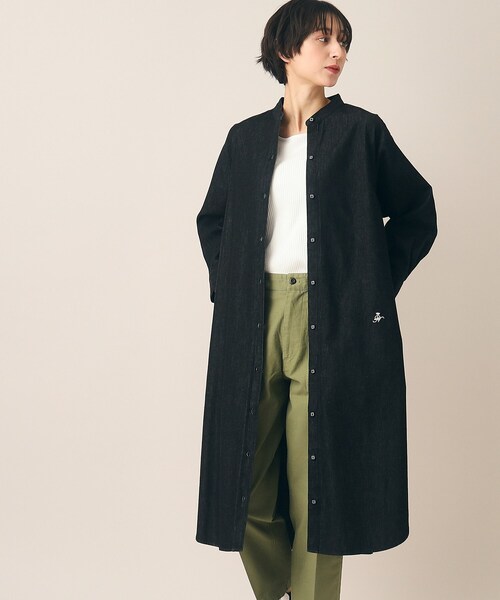 Dessin(デッサン)の「◆【洗える】6OZバンドカラーシャツワンピース(XS~L)(ワンピース・レディース・ブラック/ネイビー/ライトブルー・01/02/03)」の1枚目の写真