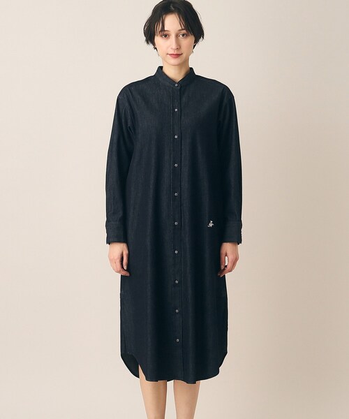Dessin(デッサン)の「◆【洗える】6OZバンドカラーシャツワンピース(XS~L)(ワンピース・レディース・ブラック/ネイビー/ライトブルー・01/02/03)」の18枚目の写真