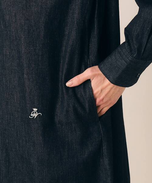 Dessin(デッサン)の「◆【洗える】6OZバンドカラーシャツワンピース(XS~L)(ワンピース・レディース・ブラック/ネイビー/ライトブルー・01/02/03)」の22枚目の写真