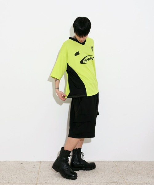 UNISEX][ストリートスタイル]メッシュ配色レタリング