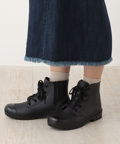 Afternoon Tea（アフタヌーンティー）の「ハイカットスニーカー（レインシューズ・レディース・ブラック・MEDIUM/LARGE）」の3枚目の写真