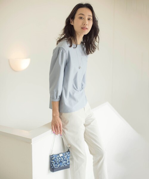 J.PRESS Ladies（J.プレス レディス）の「【洗える・撥水】中空タスランチノ テーパード パンツ（チノパンツ・レディース・スモーキーグリーン系/ライトグレー系/ブラック系・S/XS/XXS）」の6枚目の写真