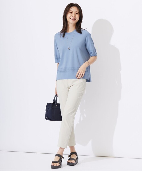 J.PRESS Ladies（J.プレス レディス）の「【洗える・撥水】中空タスランチノ テーパード パンツ（チノパンツ・レディース・スモーキーグリーン系/ライトグレー系/ブラック系・S/XS/XXS）」の15枚目の写真