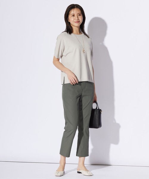 J.PRESS Ladies（J.プレス レディス）の「【洗える・撥水】中空タスランチノ テーパード パンツ（チノパンツ・レディース・スモーキーグリーン系/ライトグレー系/ブラック系・S/XS/XXS）」の18枚目の写真