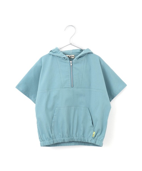 MAKE YOUR DAY（メイクユアデイ）の「セットアップできるフロントジップ半袖プルオーバー■80～140cm（カーディガン/ボレロ・キッズ・ブルー/ネイビー・80/90/100/110/120/130/140）」の16枚目の写真