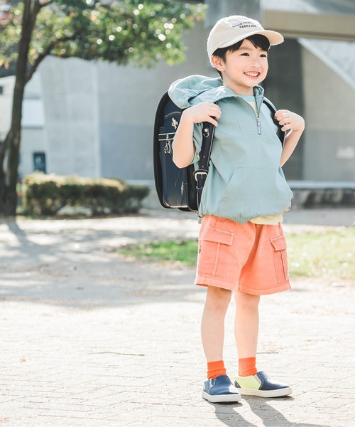 MAKE YOUR DAY（メイクユアデイ）の「セットアップできるフロントジップ半袖プルオーバー■80～140cm（カーディガン/ボレロ・キッズ・ブルー/ネイビー・80/90/100/110/120/130/140）」の11枚目の写真