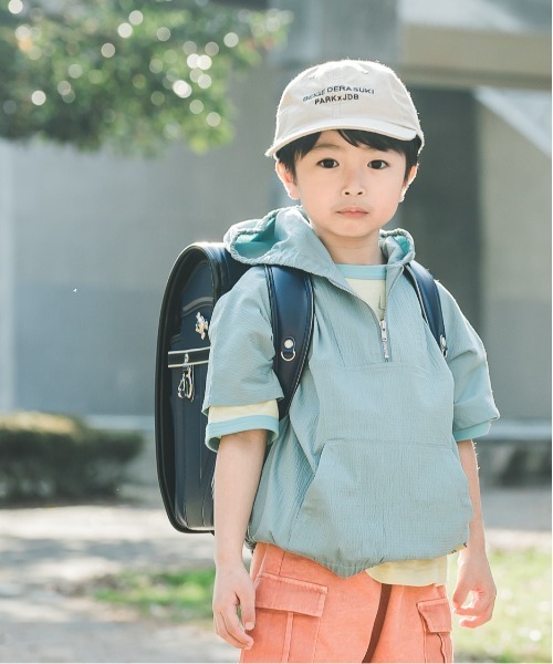 MAKE YOUR DAY（メイクユアデイ）の「セットアップできるフロントジップ半袖プルオーバー■80～140cm（カーディガン/ボレロ・キッズ・ブルー/ネイビー・80/90/100/110/120/130/140）」の10枚目の写真