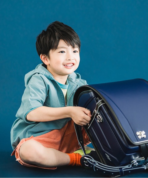 MAKE YOUR DAY（メイクユアデイ）の「セットアップできるフロントジップ半袖プルオーバー■80～140cm（カーディガン/ボレロ・キッズ・ブルー/ネイビー・80/90/100/110/120/130/140）」の13枚目の写真