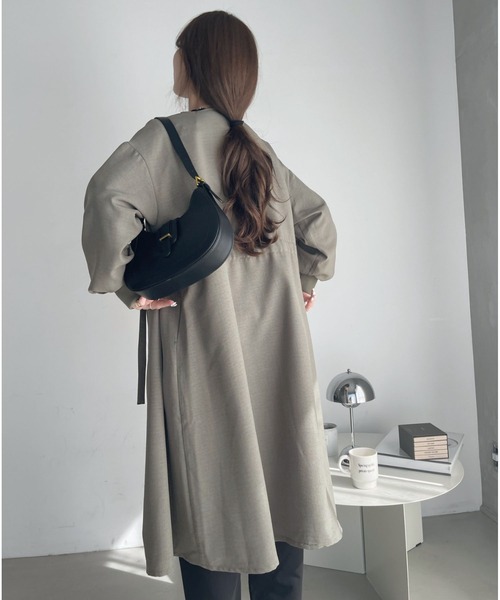 セール】ウエスト ドロスト ボリュームスリーブ スプリングコート