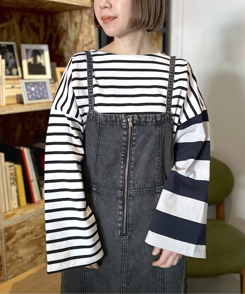 LEPSIM（レプシィム）の「袖ワイドボーダープルオーバー　987200（Tシャツ/カットソー・レディース・ブラック/ネイビー/ブルーパープル/ブラック系その他/レッド/ブルー/グリーン・FREE）」の20枚目の写真