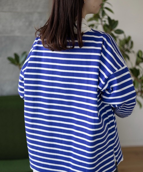 セール】袖ワイドボーダープルオーバー 987200（Tシャツ