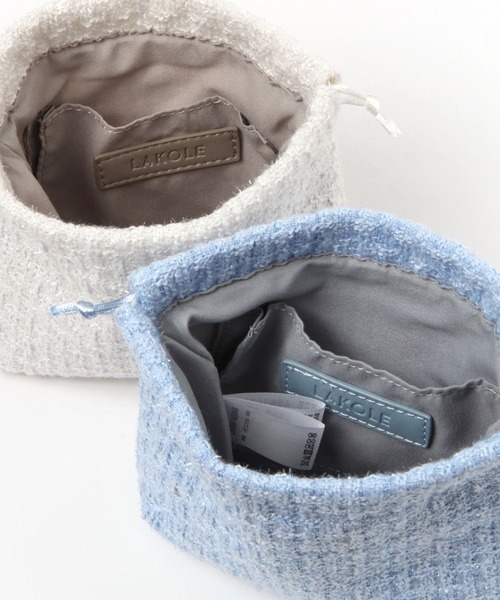 LAKOLE（ラコレ）の「ツイード巾着ポーチ / 100444（ポーチ）」 - WEAR