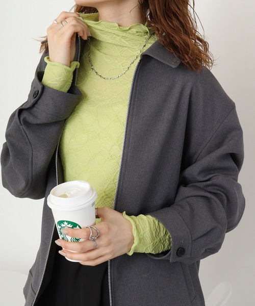 Anna Nicola(アンナニコラ)の「Anna Nicola ジャガードハイネックプルオーバー(Tシャツ/カットソー・レディース・ブラック/オフホワイト/ブルー/ライム・38)」の17枚目の写真