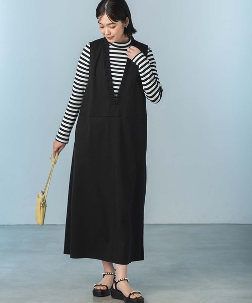 Gready Brilliant(グレディブリリアン)の「プリーツネックジャンパースカート(ジャンパースカート・レディース・ブラック・38)」の6枚目の写真