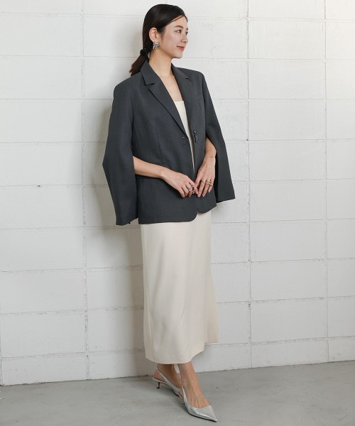 CIEL'AIR(シエルエアー)の「SLIT JACKET(その他アウター・レディース・グレー/ベージュ・FREE)」の7枚目の写真
