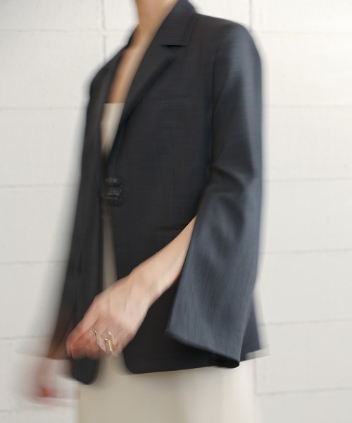 CIEL'AIR(シエルエアー)の「SLIT JACKET(その他アウター・レディース・グレー/ベージュ・FREE)」の10枚目の写真