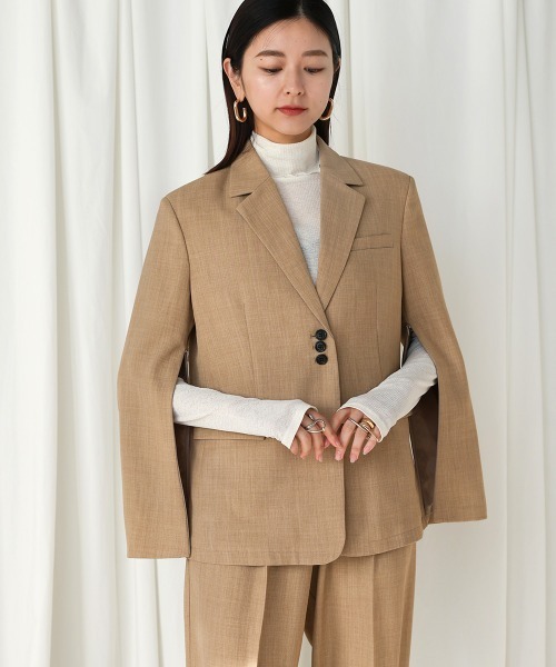 CIEL'AIR(シエルエアー)の「SLIT JACKET(その他アウター・レディース・グレー/ベージュ・FREE)」の18枚目の写真
