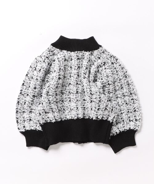 rienda(リエンダ)の「2WAYビジューツイードパターンニットカーデトップス 春服(カーディガン/ボレロ・レディース・ブルー系その他/ブラック系その他・FREE)」の6枚目の写真