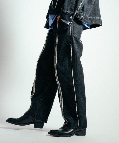 フリンジラインストレートデニム（デニムパンツ）｜VI E DIT（ヴィ