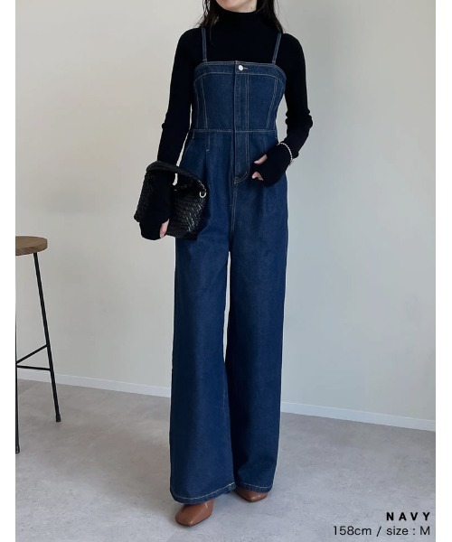 セール】[低身長/高身長サイズ有][着痩せ＆脚長効果]コットンデニム