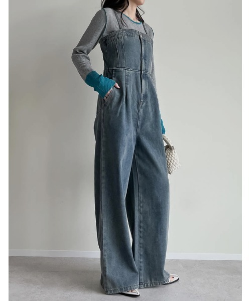 セール】[低身長/高身長サイズ有][着痩せ＆脚長効果]コットンデニム