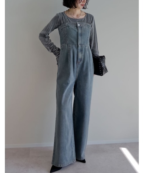 セール】[低身長/高身長サイズ有][着痩せ＆脚長効果]コットンデニム