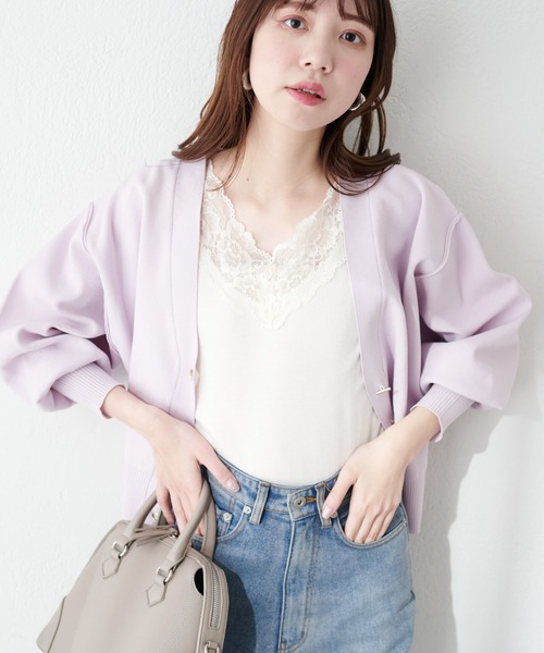 natural couture（ナチュラルクチュール）の「2WAY幅広レースキャミソール（キャミソール・レディース・ブラック/アイボリー/グレイッシュベージュ・FREE）」の5枚目の写真