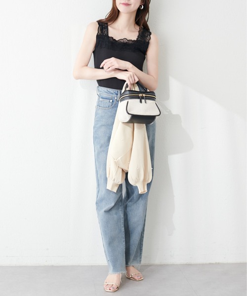 natural couture（ナチュラルクチュール）の「2WAY幅広レースキャミソール（キャミソール・レディース・ブラック/アイボリー/グレイッシュベージュ・FREE）」の11枚目の写真