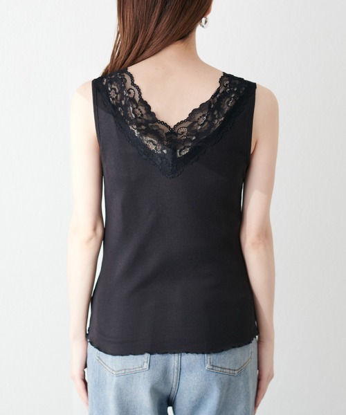 natural couture（ナチュラルクチュール）の「2WAY幅広レースキャミソール（キャミソール・レディース・ブラック/アイボリー/グレイッシュベージュ・FREE）」の22枚目の写真