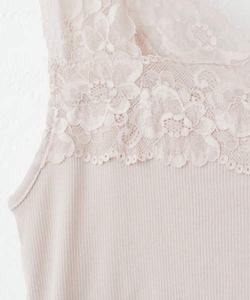 natural couture（ナチュラルクチュール）の「2WAY幅広レースキャミソール（キャミソール・レディース・ブラック/アイボリー/グレイッシュベージュ・FREE）」の19枚目の写真