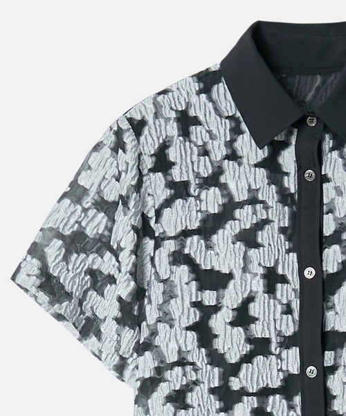 LE CIEL BLEU(ルシェルブルー)の「シアージャカードドレス / Sheer Jacquard Dress(ワンピース・レディース・ブラック/ブルー/グレー・36)」の18枚目の写真