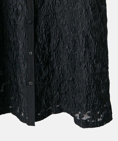 LE CIEL BLEU(ルシェルブルー)の「シアージャカードドレス / Sheer Jacquard Dress(ワンピース・レディース・ブラック/ブルー/グレー・36)」の11枚目の写真