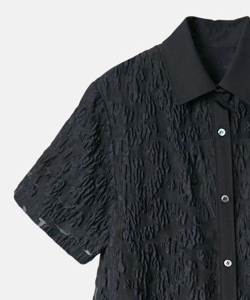 LE CIEL BLEU(ルシェルブルー)の「シアージャカードドレス / Sheer Jacquard Dress(ワンピース・レディース・ブラック/ブルー/グレー・36)」の10枚目の写真