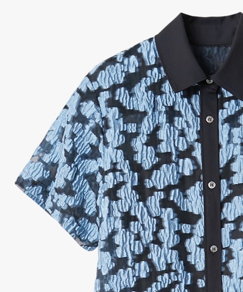 LE CIEL BLEU(ルシェルブルー)の「シアージャカードドレス / Sheer Jacquard Dress(ワンピース・レディース・ブラック/ブルー/グレー・36)」の4枚目の写真
