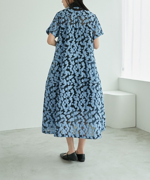 LE CIEL BLEU(ルシェルブルー)の「シアージャカードドレス / Sheer Jacquard Dress(ワンピース・レディース・ブラック/ブルー/グレー・36)」の21枚目の写真