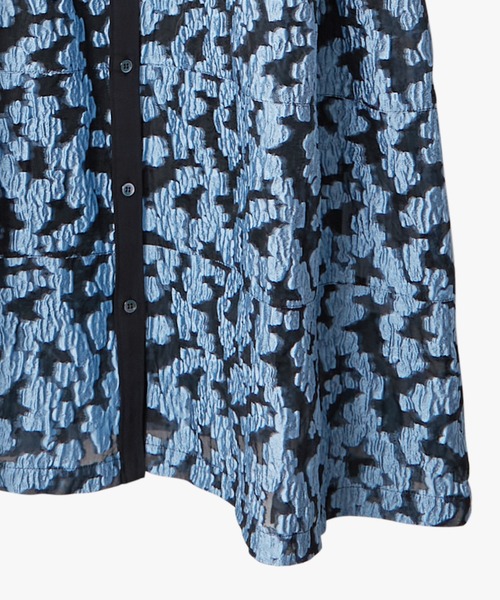 LE CIEL BLEU(ルシェルブルー)の「シアージャカードドレス / Sheer Jacquard Dress(ワンピース・レディース・ブラック/ブルー/グレー・36)」の5枚目の写真