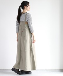 cepo（セポ）の「リメイクライク デニムフレアージャンスカ（ジャンパースカート）」