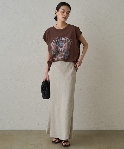 LOUNGEDRESS（ラウンジドレス）の「【GOOD ROCK SPEED/グッドロクスピード】EAGLEフレンチT（Tシャツ/カットソー・レディース・オフホワイト/ブラック/ブラウン・FREE）」の8枚目の写真