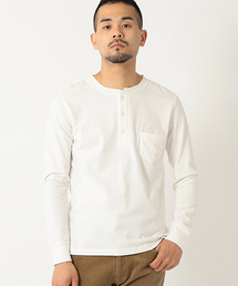 REMI RELIEF | ◇REMI RELIEF×BEAMS PLUS / 別注 ロングスリーブ ヘンリーネックTシャツ(Tシャツ/カットソー)