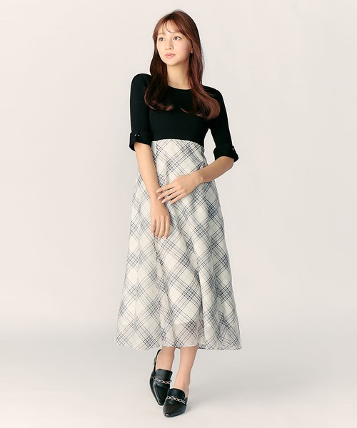LAISSE PASSE（レッセパッセ）の「ラインチェック×ニット ドッキング 