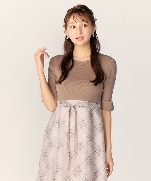 LAISSE PASSE（レッセパッセ）の「ラインチェック×ニット ドッキング 