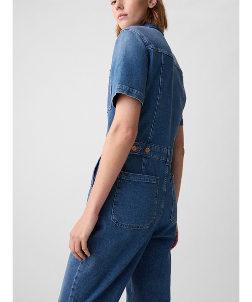 GAP（ギャップ）の「ウォッシュウェル デニムジャンプスーツ
