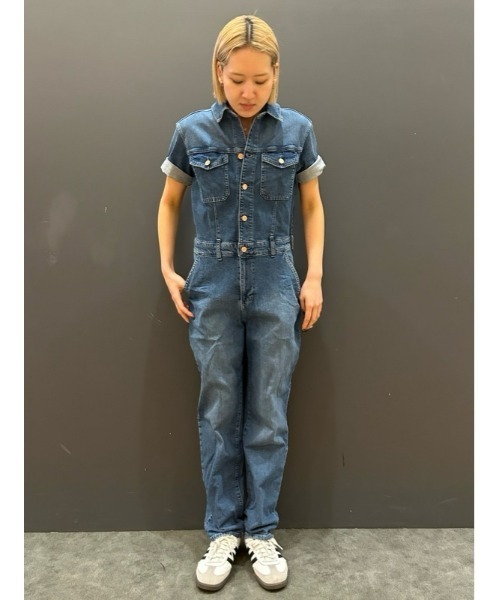GAP（ギャップ）の「ウォッシュウェル デニムジャンプスーツ